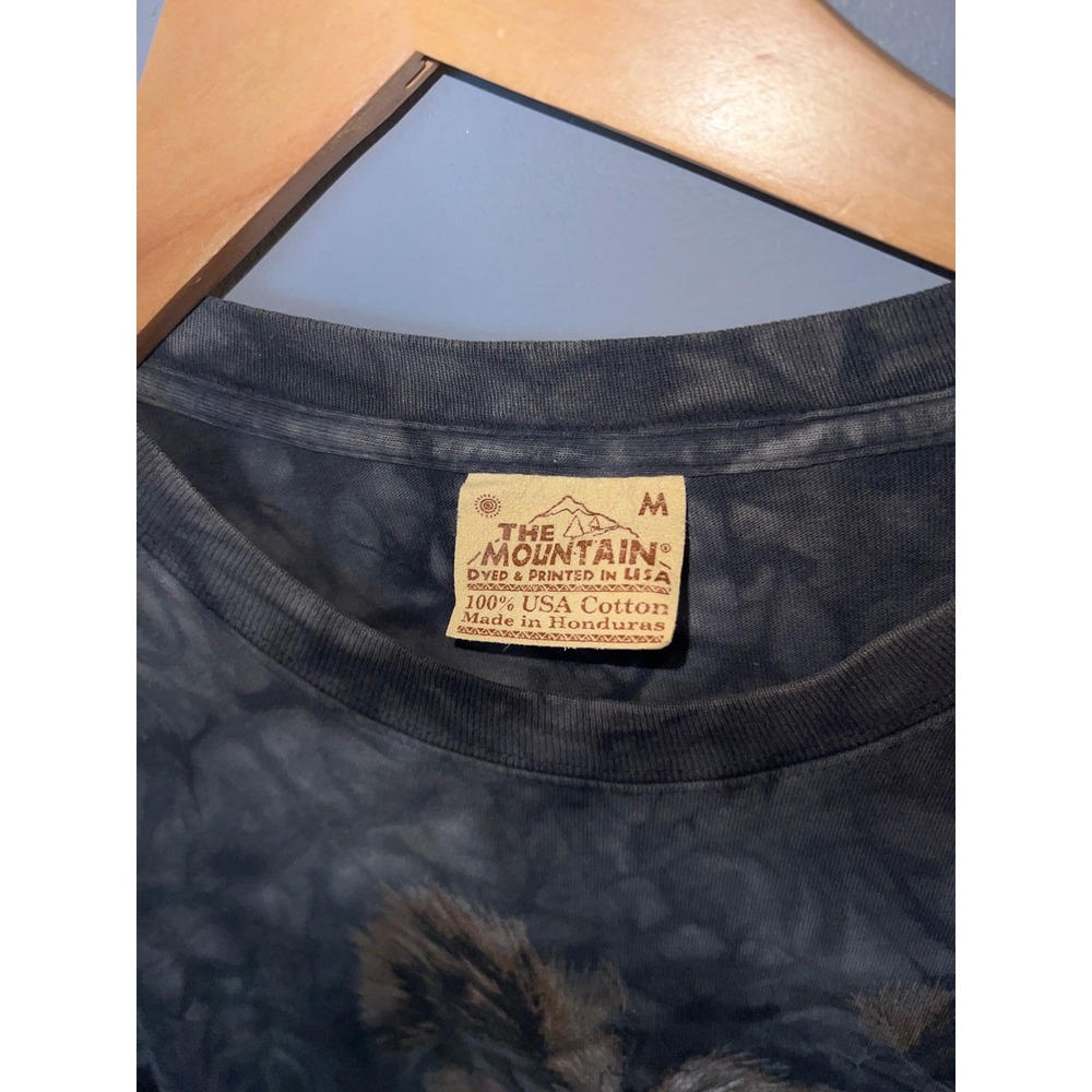 The Mountain Grizzly Bear Ripping Through Tie Dye Graphic T-Shirt Charcoal Grey - Picture 5 of 5